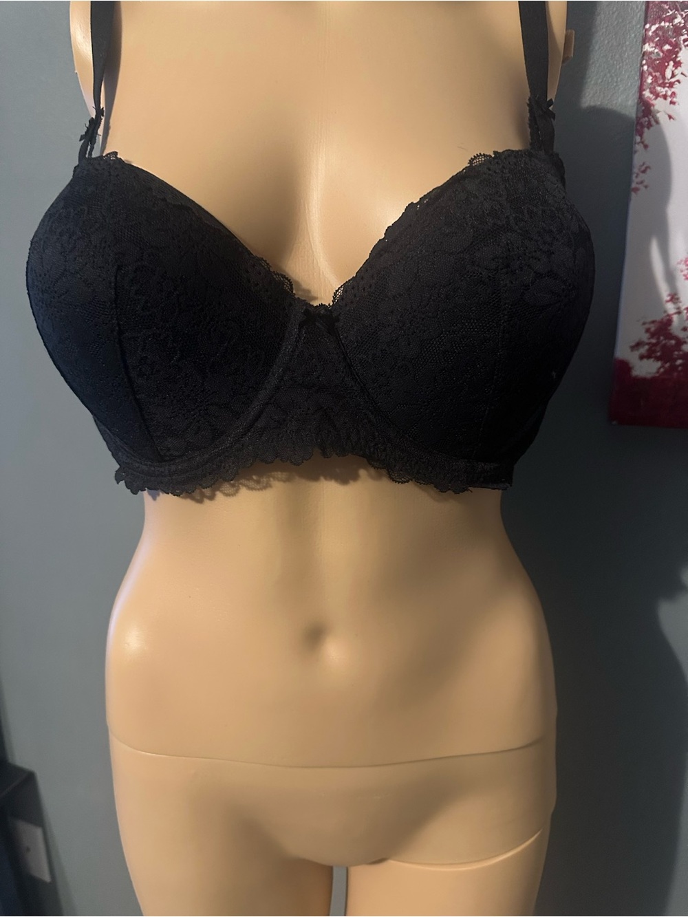 NWOT Victoria's Secret PINK Black Lace Balconette Bra 36DD